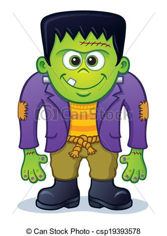 332x470 cute halloween monster clip art cute frankenstein cartoon - Halloween Cartoon Drawings