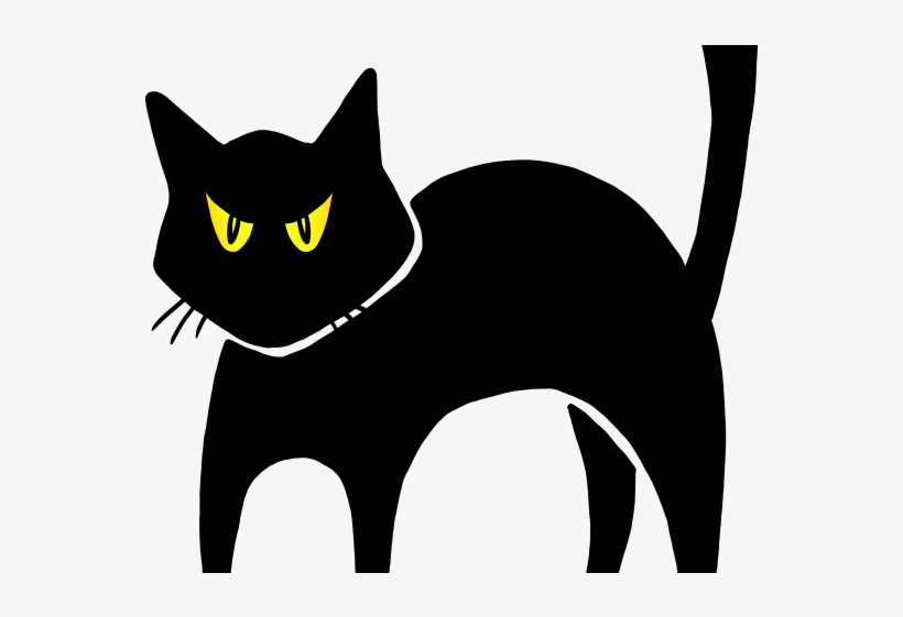 820x561 Black Cat Clipart Angry - Halloween Cat Drawing