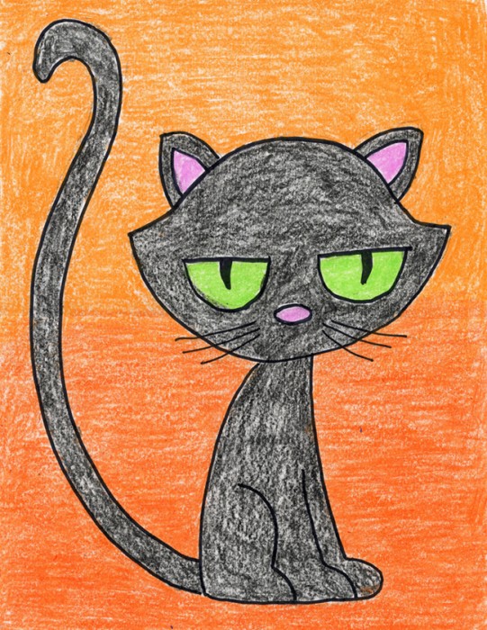 541x700 Huge Collection Of 'halloween Cat Drawing' Download More Than - Halloween Cat Drawing