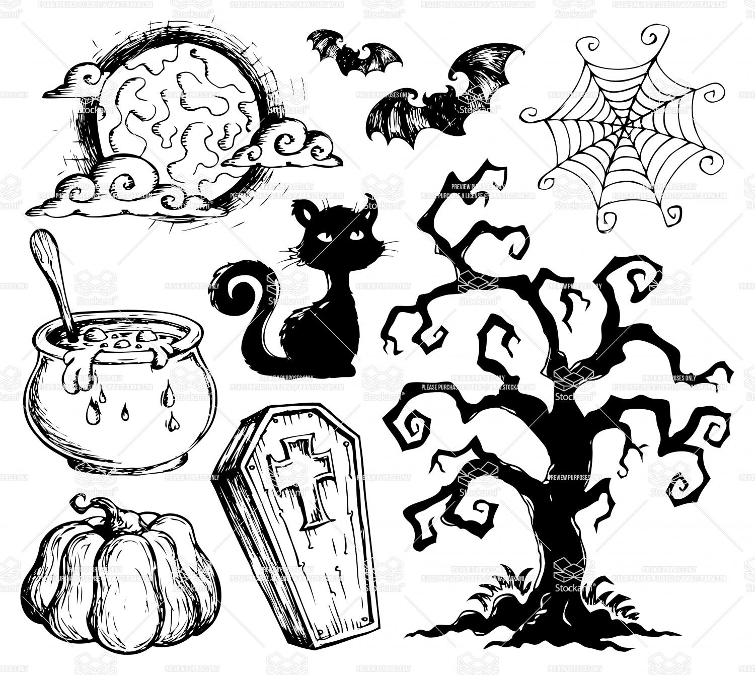 Halloween Tree Drawing At PaintingValley Explore Collection Of 