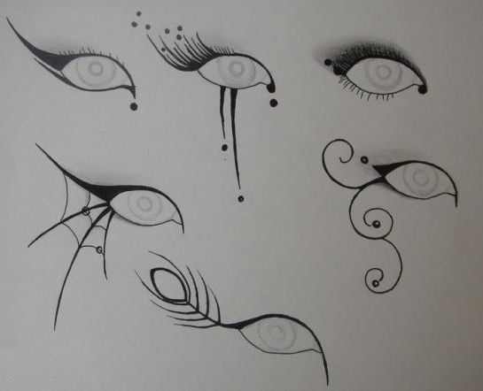 545x442 Cut Halloween Makeup Design Drawing - Halloween Drawing Designs