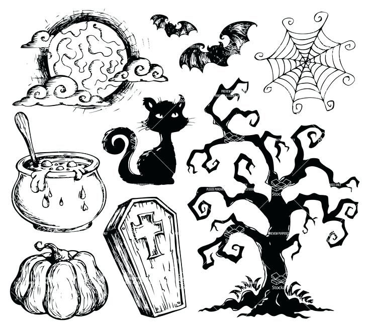736x657 halloween drawings ideas best halloween coloring pages for kids - Halloween Drawing Ideas