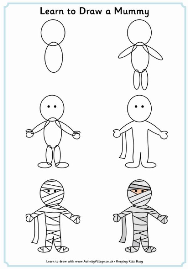 600x858 halloween drawing ideas cool halloween drawings how to draw - Halloween Drawing Ideas For Kids