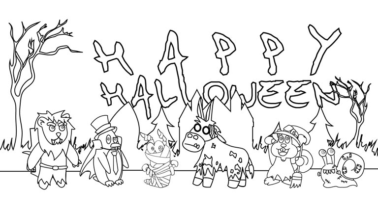 768x432 Halloween Printables Templates Coloring Pages Gummy Wormgummy Worm - Halloween Drawing Pages