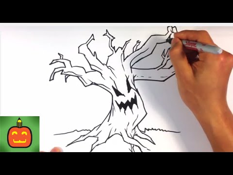 480x360 How To Draw A Scary Tree - Halloween Drawings