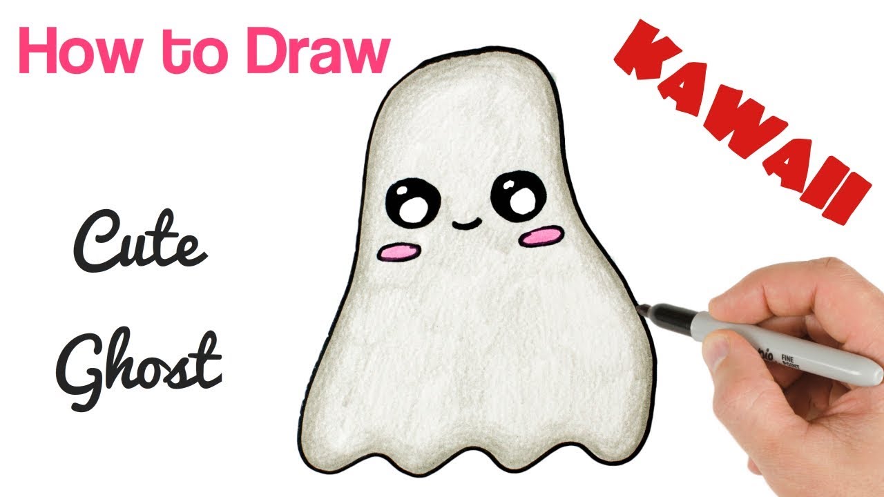 1280x720 How To Draw Cute Ghost Halloween Drawings For Kids - Halloween Drawings For Children