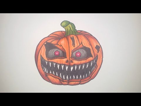 480x360 how to draw a scary halloween pumpkin step - Halloween Drawings Pumpkin