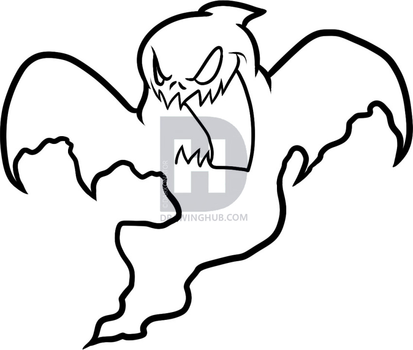 850x720 how to draw a halloween ghost, halloween ghost, step - Halloween Ghost Drawing