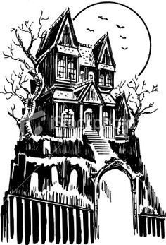 Halloween House Drawing