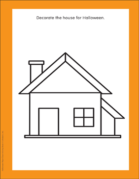 282x365 Halloween House Drawing Practice Printable Skills Sheets - Halloween House Drawing