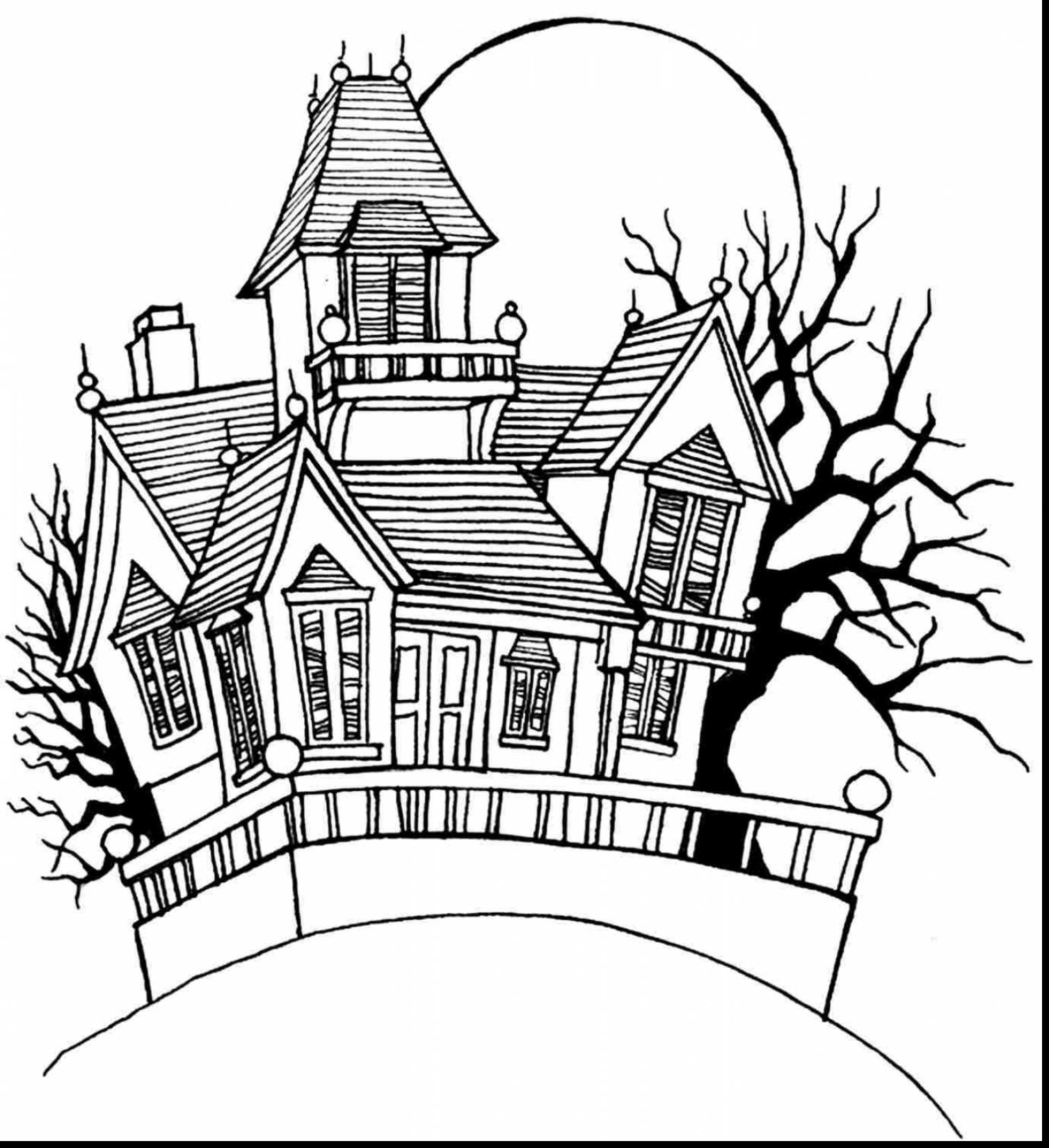 1508x1650 Happy Halloween House Coloring - Halloween House Drawing
