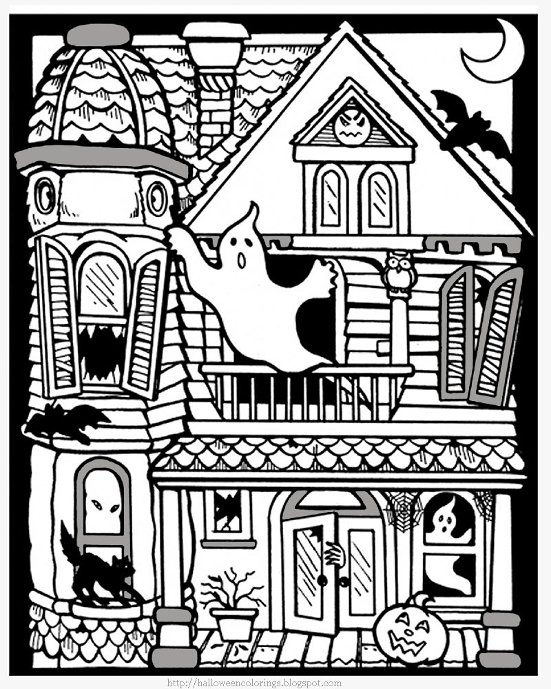 800x1000 Coloring Pages Halloween House Drawing Disneylanding Pages Image - Halloween House Drawing