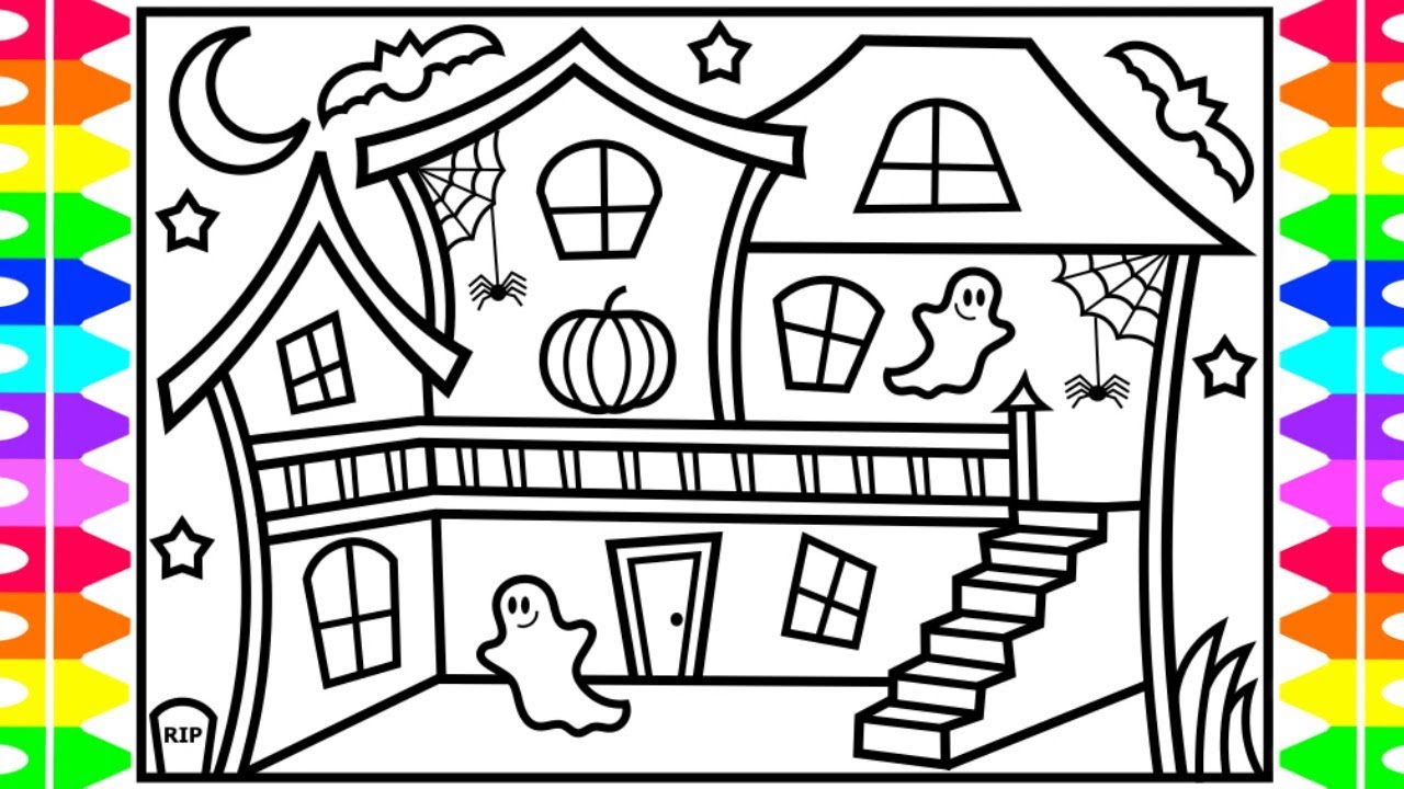 1280x720 How To Draw A Halloween House For Kids House - Halloween House Drawing