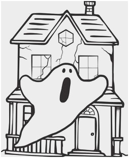 254x310 Spooky House Coloring Pages Good Halloween House Drawing - Halloween House Drawing