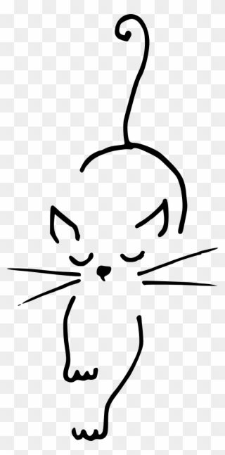 320x647 Cute Cat Drawing - Halloween Line Drawings