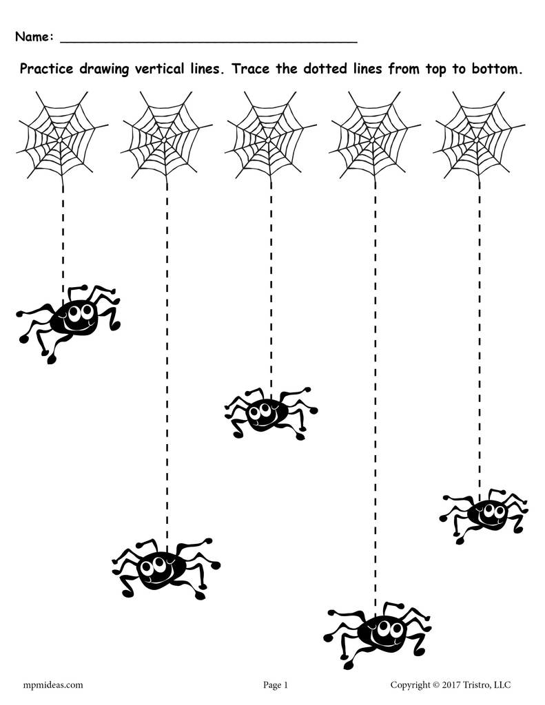 791x1024 Free Printable Halloween Line Tracing Worksheets! Supplyme - Halloween Line Drawings