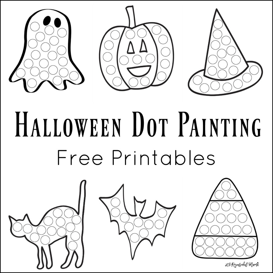 900x900 Halloween Dot Painting {free Printables} - Halloween Line Drawings