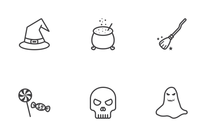 720x480 Halloween Line Icons Icon Packs - Halloween Line Drawings