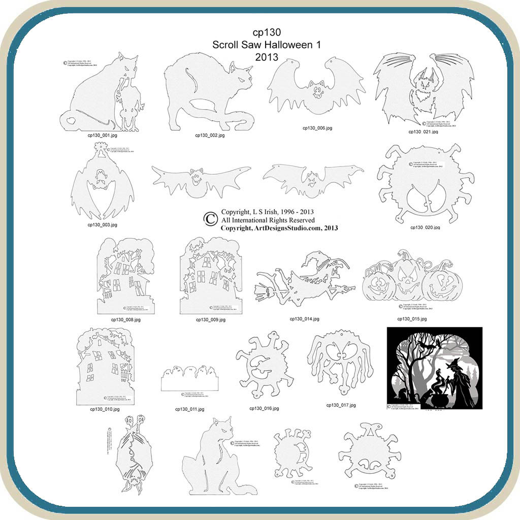 1024x1024 Halloween Scroll Saw Patterns Classic Carving Patterns - Halloween Line Drawings