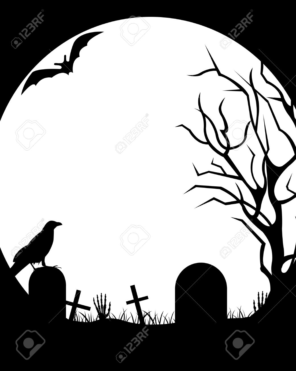 1040x1300 Moonlight Drawing Spooky For Free Download - Halloween Moon Drawing