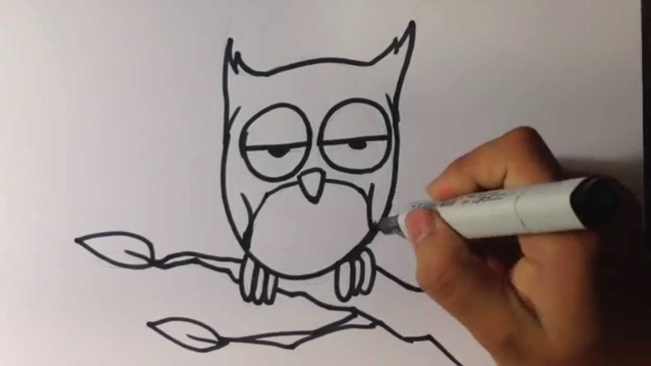 1280x720 How To Draw An Owl - Halloween Owl Drawing