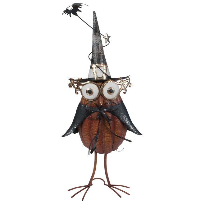 660x660 Metal Halloween Owl With Bat - Halloween Owl Drawing