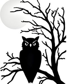 236x295 best owl silhouette images pyrography, owl, owl bird - Halloween Owl Drawing