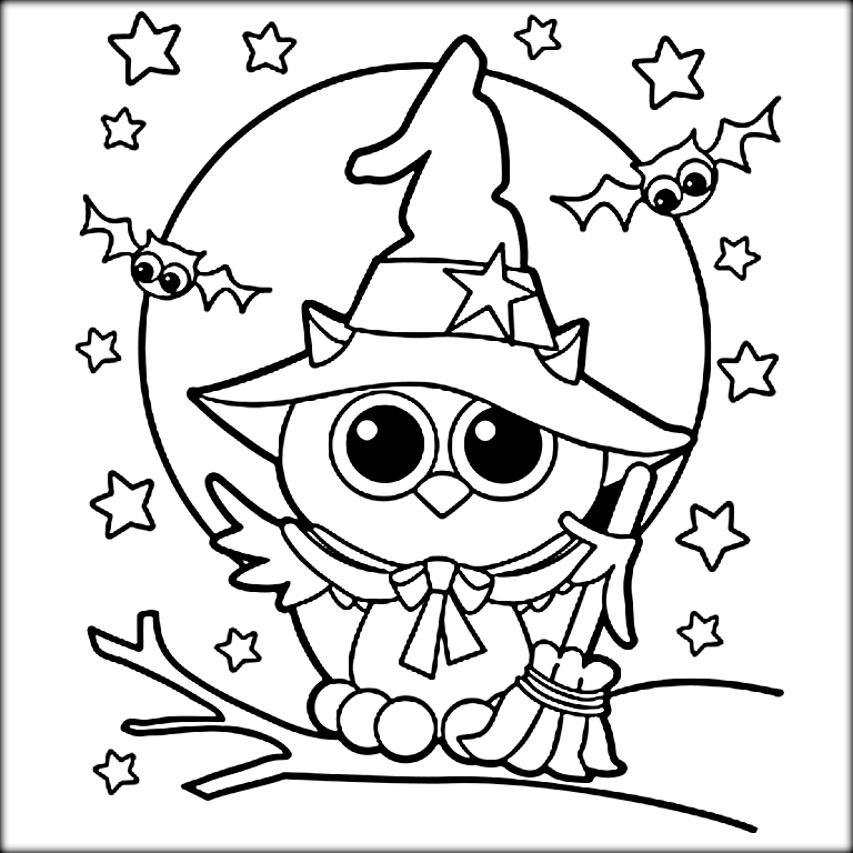 768x768 Free Printable Halloween Owl Coloring Pages Halloween Owl Drawing - Halloween Owl Drawing