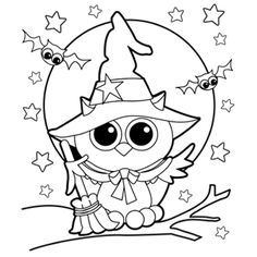 236x236 Girly Halloween Coloring Pages - Halloween Owl Drawing