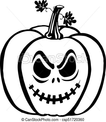 409x470 Halloween, Pumpkin Silhouette Drawing, On White Background, Vector - Halloween Pumpkin Drawing