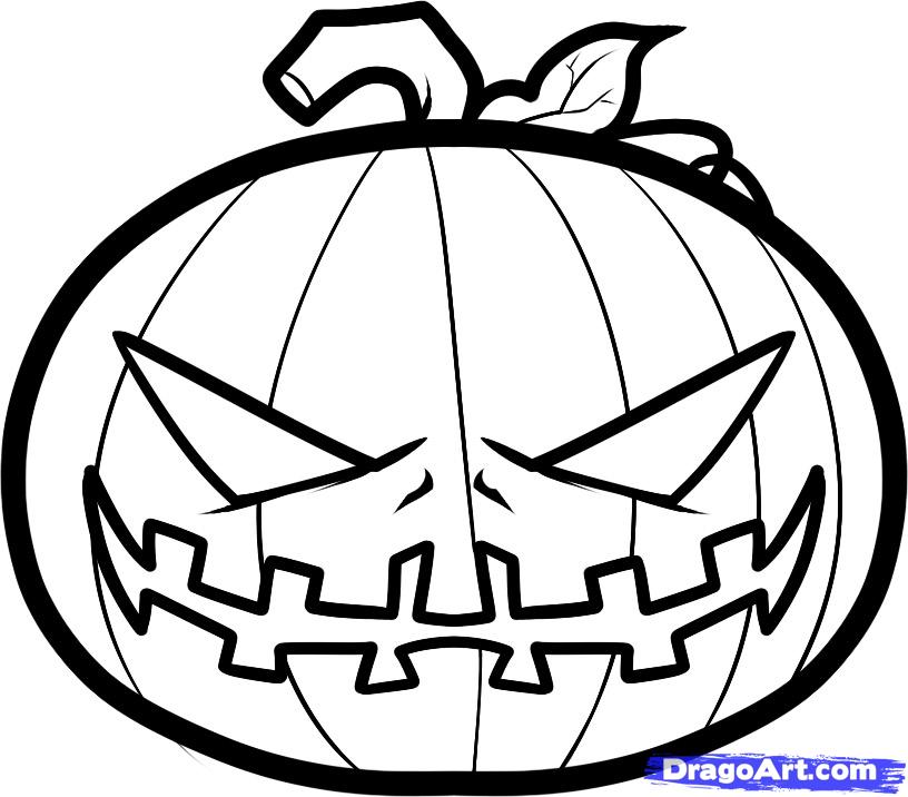 816x716 how to draw a halloween pumpkin, halloween pumpkin, step - Halloween Pumpkin Drawing