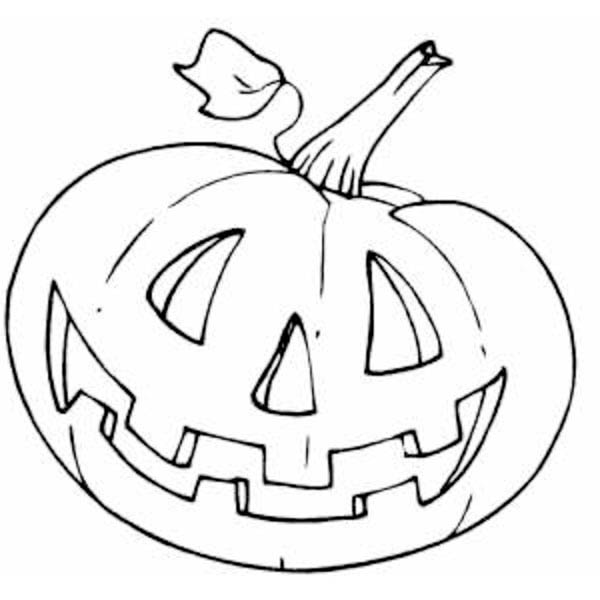 600x600 Halloween Pumpkin Coloring - Halloween Pumpkin Drawing For Kids