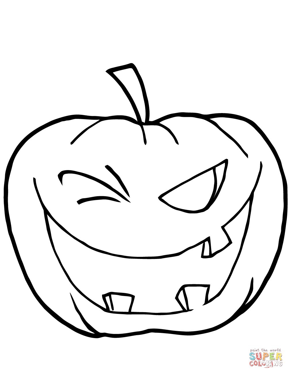 1005x1300 halloween pumpkin winking coloring - Halloween Pumpkin Drawing For Kids