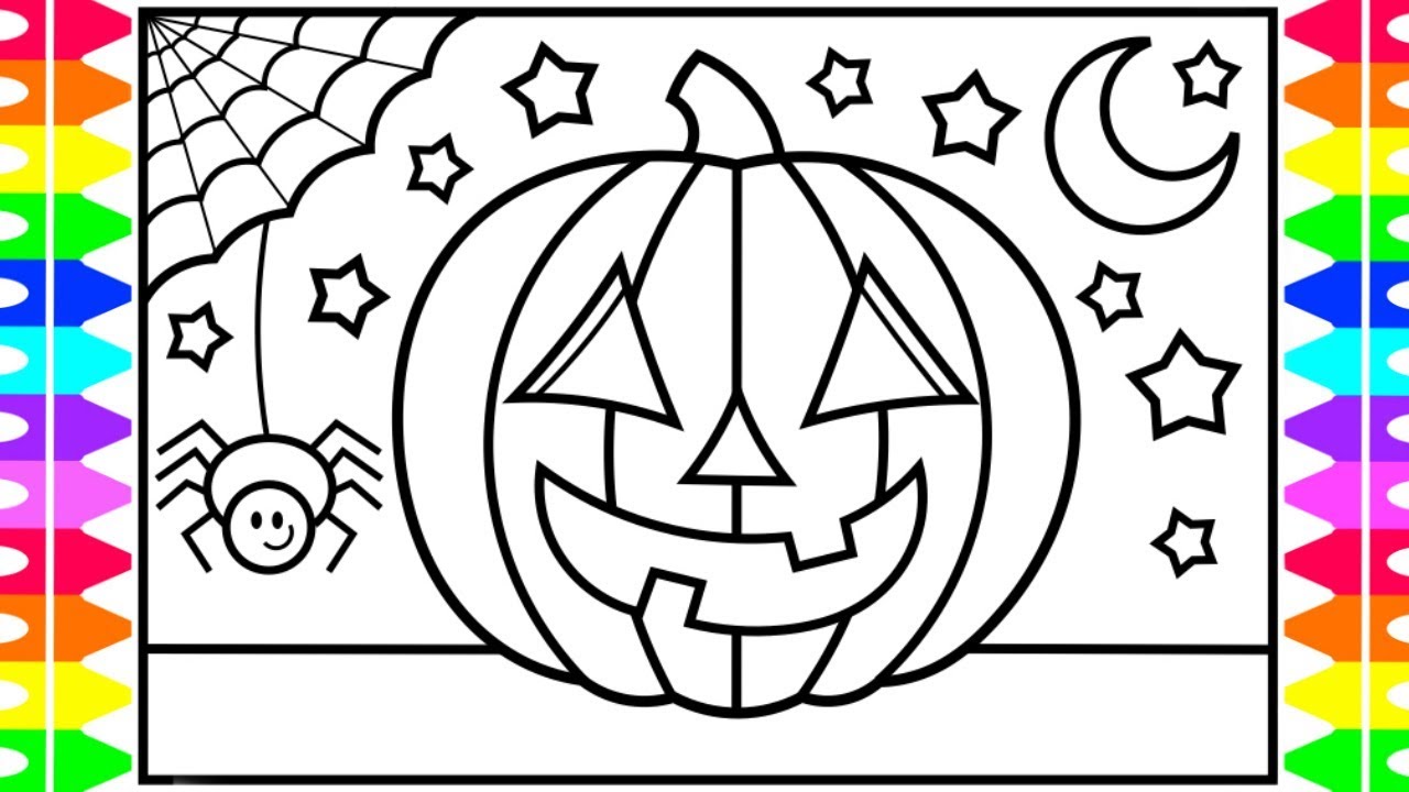 1280x720 how to draw a halloween pumpkin for kids pumpkin - Halloween Pumpkin Drawing For Kids