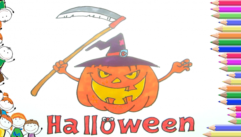 832x475 How To Draw A Special Halloween Pumpkin - Halloween Pumpkin Drawing For Kids