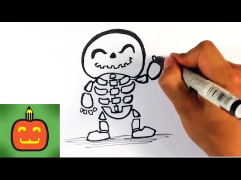 480x360 How To Draw A Cute Skeleton Man - Halloween Skeleton Drawing
