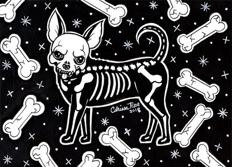 794x573 Original Drawing Spooky Creepy Cute Halloween Skeleton Etsy - Halloween Skeleton Drawing