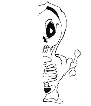 301x350 Symmetry Halloween Skeleton Falloween Drawing Art Fun Coloring - Halloween Skeleton Drawing