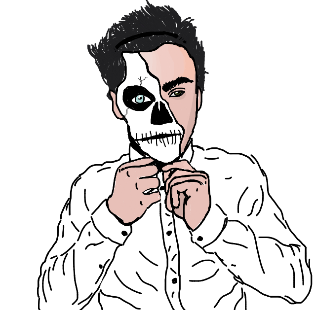 640x629 Ethandolan Halloween Skeleton Draw Drawing Sketch Freet - Halloween Skeleton Drawing