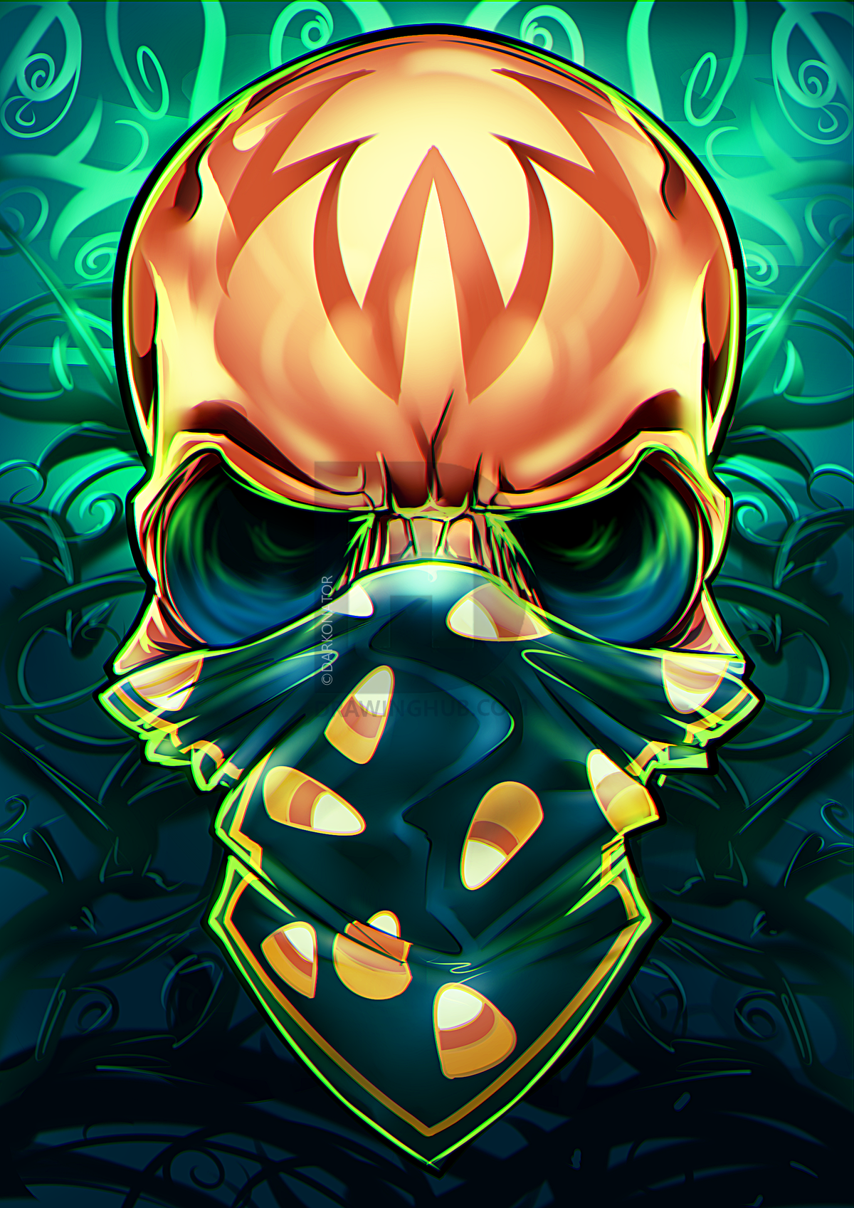 1200x1697 Halloween Skull Drawing Lesson, Step - Halloween Skull Drawing