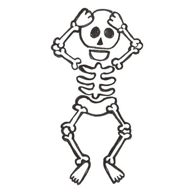 400x400 How To Draw Cartoon Skeletons With Step - Halloween Skull Drawing