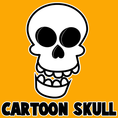 400x400 How To Draw An Easy Cartoon Skull For Halloween Step - Halloween Skull Drawing
