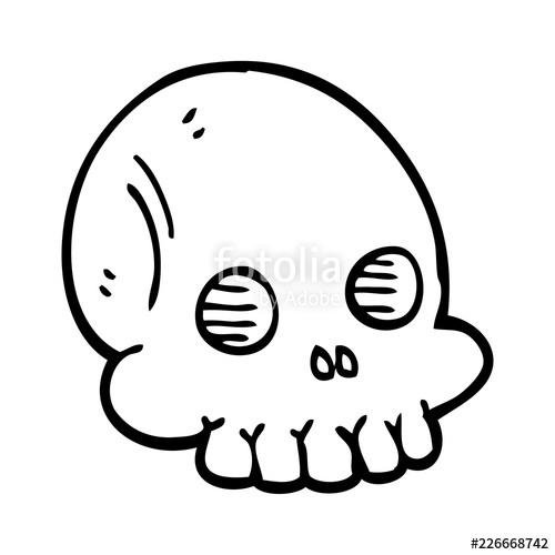 500x500 Line Drawing Cartoon Halloween Skull Stock Image And Royalty Free - Halloween Skull Drawing