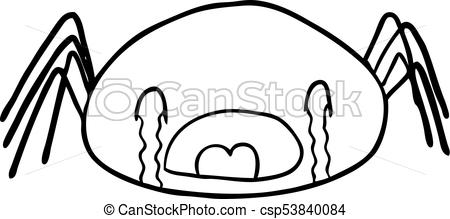 450x219 Line Drawing Of A Halloween Spider Crying - Halloween Spider Drawing