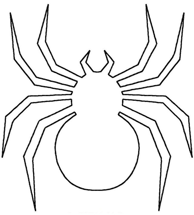 650x720 Spider Shape Template - Halloween Spider Drawing
