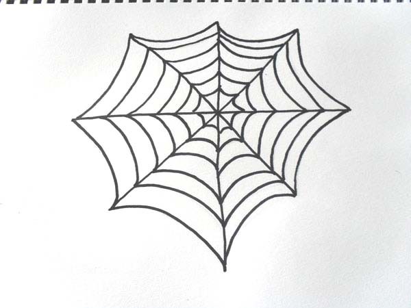 600x450 how to draw, spider, cobweb, drawing, halloween - Halloween Spider Drawing