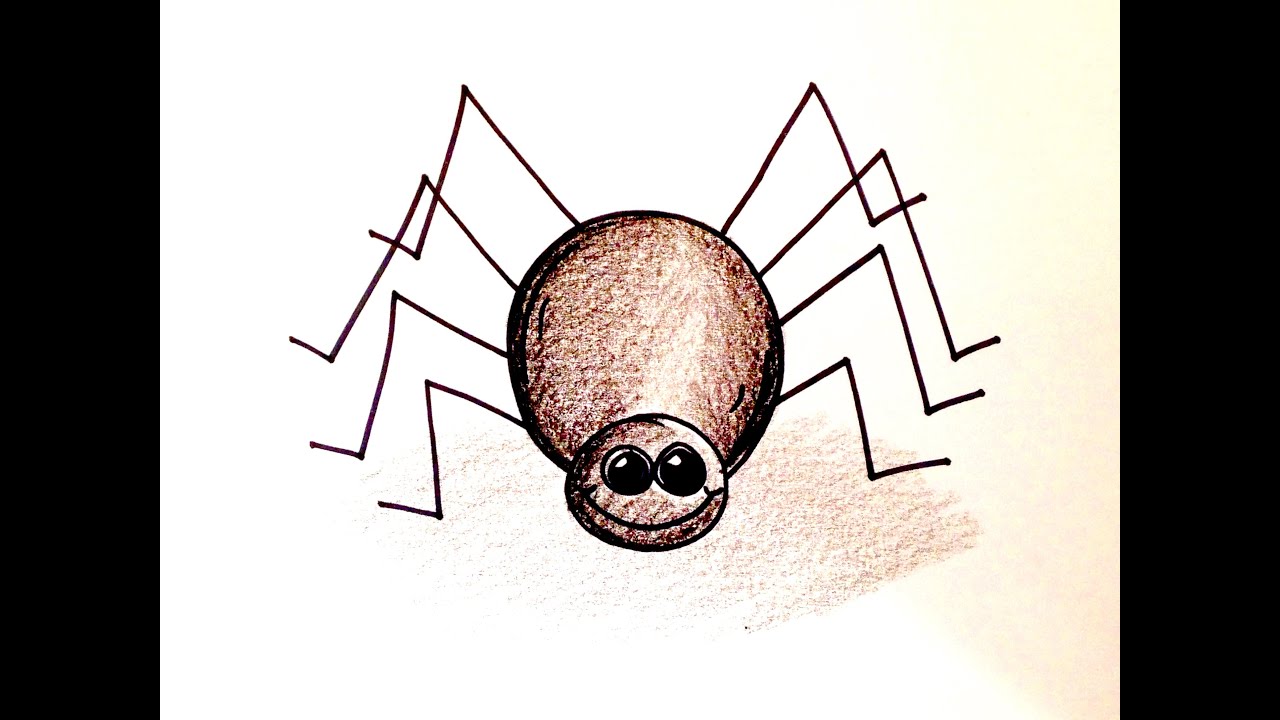 1280x720 Drawing Lesson How To Draw A Halloween Spider - Halloween Spider Drawing
