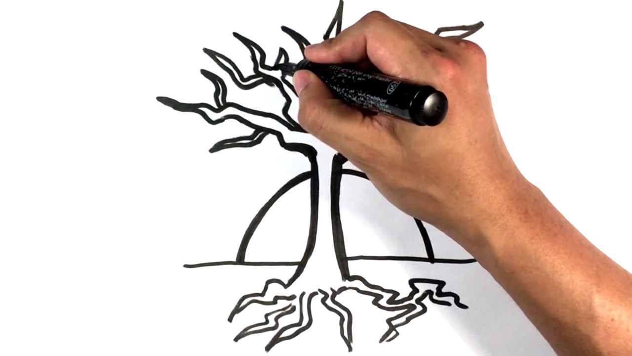 1280x720 How To Draw Scary Tree - Halloween Tree Drawing