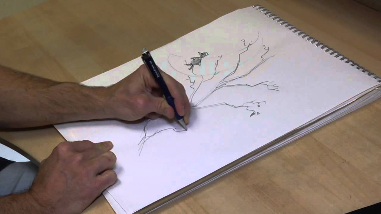 1280x720 How To Draw A Spooky Halloween Tree - Halloween Tree Drawing
