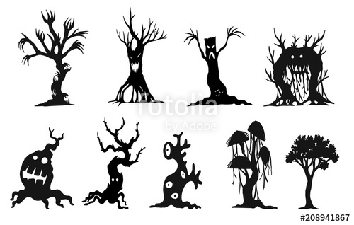 500x318 Set Of Halloween Tree - Halloween Tree Drawing